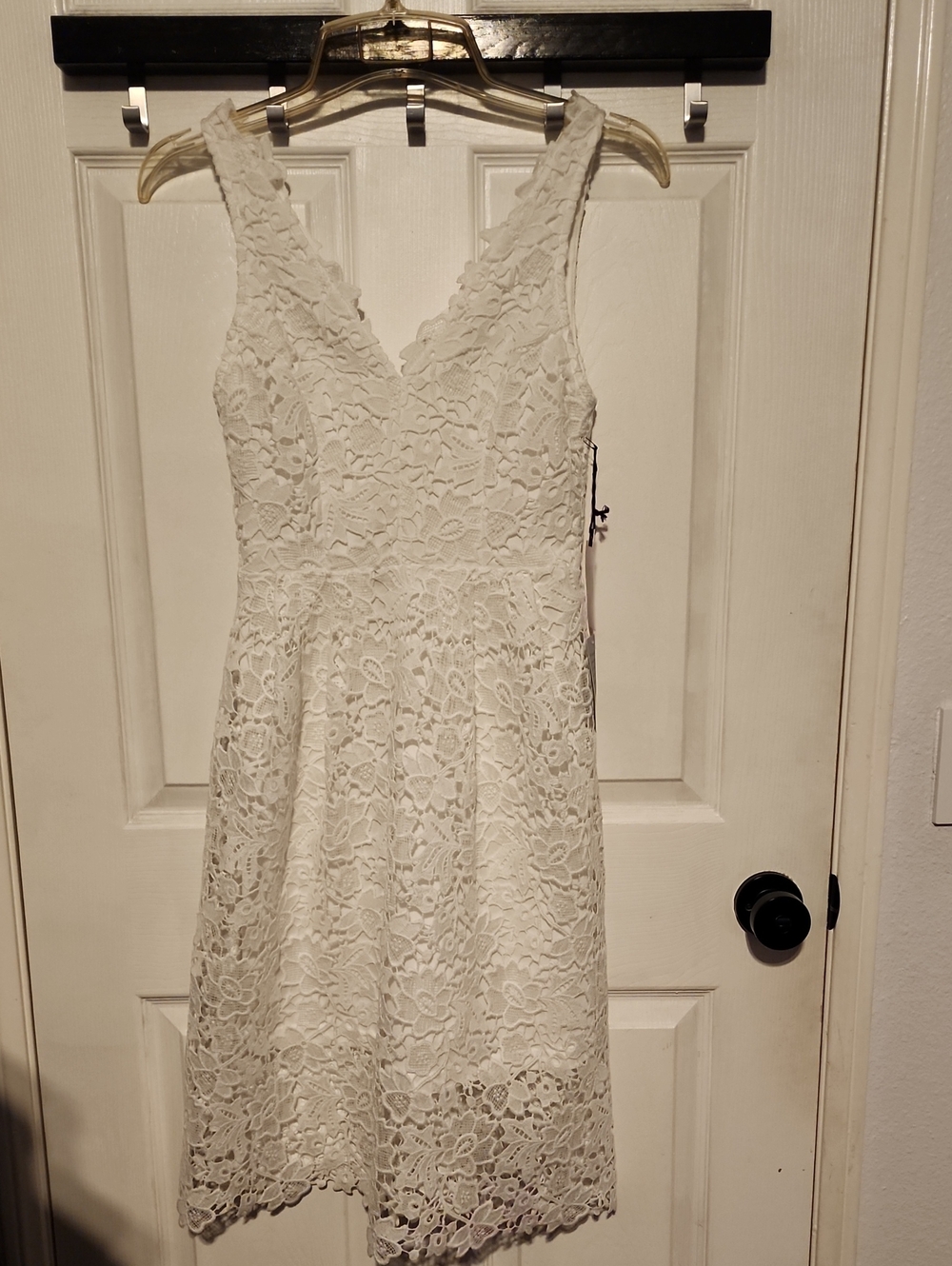ASTR the Label Lace A Line Midi Dress in White sz S